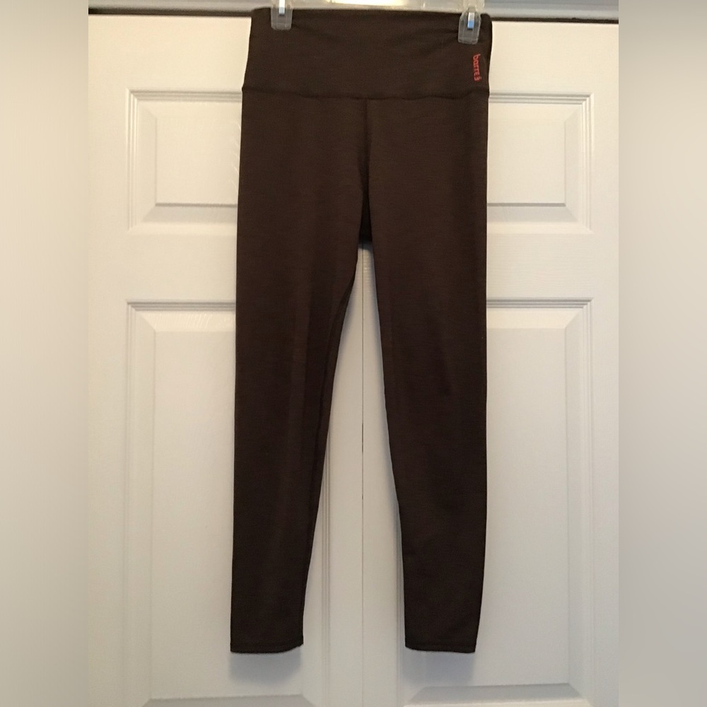 EUC Barre3 brown ribbed leggings size large